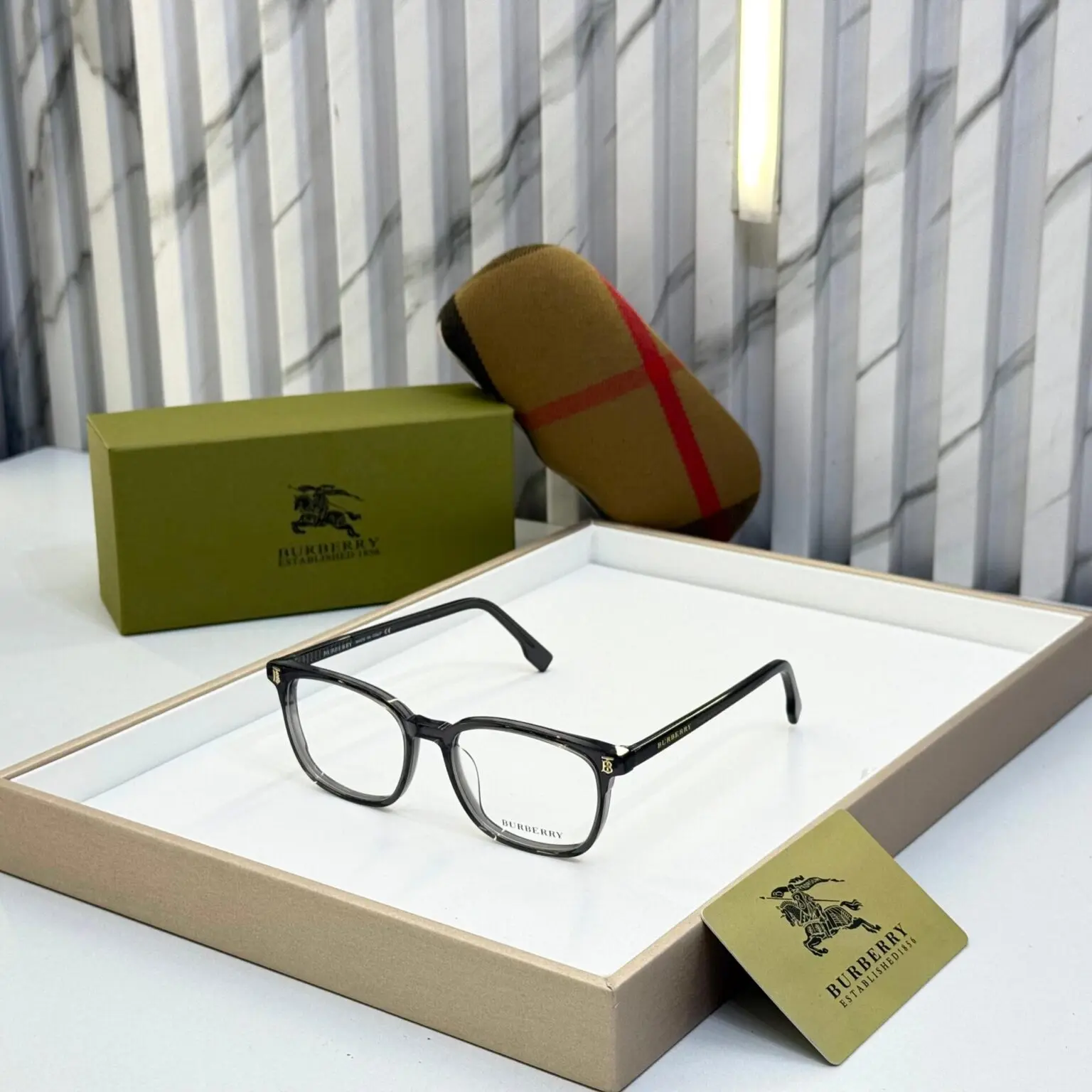 Burberry-TB-Square-Eyeglasses-Black-1 Burberry TB Square Eyeglasses Black - Image 1