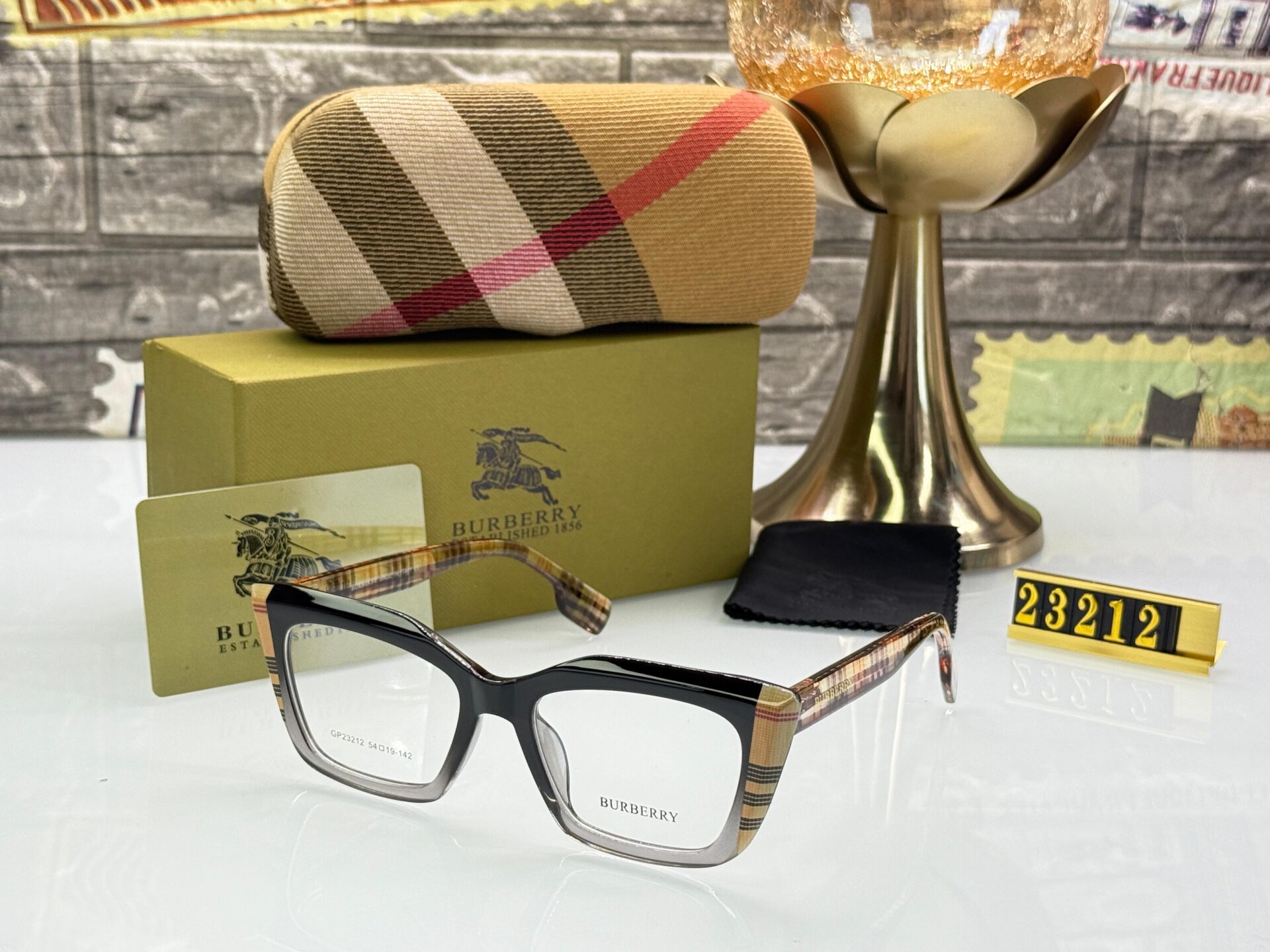 Burberry-Unisex-Eyeglasses-Black-Coffee-Dark-Gray-Pink-Acetate-1 Burberry Unisex Eyeglasses Black-Coffee-Dark-Gray-Pink Acetate - Image 1