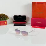 Cartier 0130 Metallic Silver-Pink Gradient Sunglasses