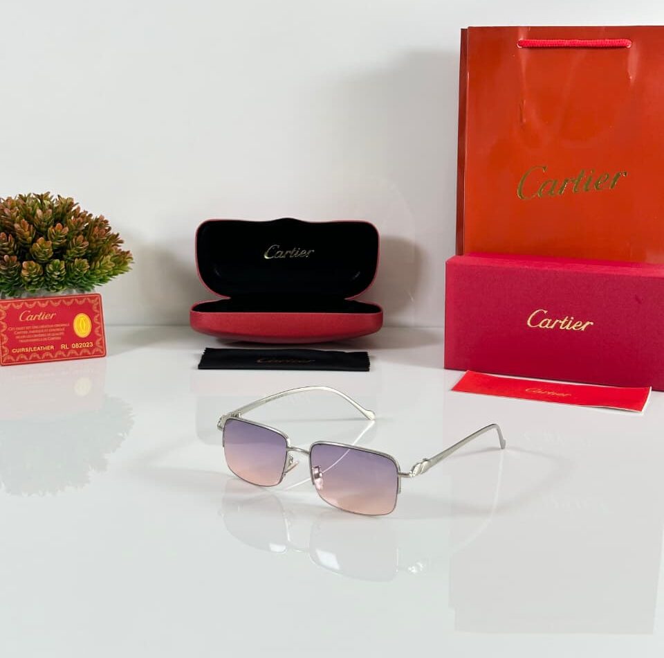 Cartier-0130-Metallic-Silver-Pink-Gradient-Sunglasses-1 Cartier 0130 Metallic Silver-Pink Gradient Sunglasses - Image 1