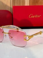 Cartier CT098 Gold-Toned Pink Gradient Sunglasses - Image 2