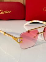 Cartier CT098 Gold-Toned Pink Gradient Sunglasses - Image 3