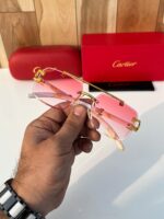 Cartier CT098 Gold-Toned Pink Gradient Sunglasses - Image 4