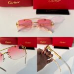Cartier CT098 Gold-Toned Pink Gradient Sunglasses - Image 6