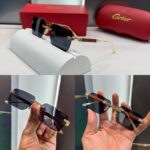 Cartier Rimless Sunglasses Gold-Black