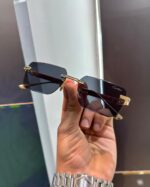 Cartier Rimless Sunglasses Gold-Black - Image 4