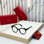 Cartier Round Black Optical Frame UV Protection