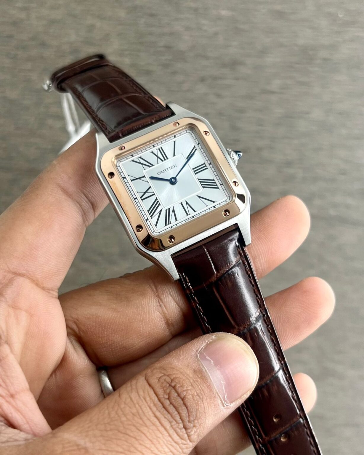 Cartier-Santos-36mm-Black-Dial-Quartz-Gents-Watch-1 Cartier Santos 36mm Black Dial Quartz Gents Watch - Image 1