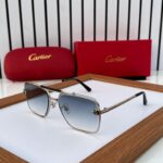 Cartier Santos Blue Gradient Metal Frame Sunglasses