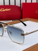 Cartier Santos Blue Gradient Metal Frame Sunglasses - Image 2