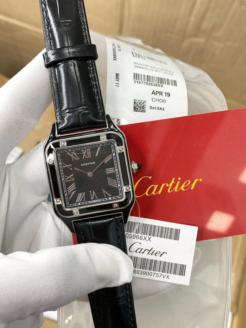Cartier-Santos-Dumont-WSSA0046-Black-Dial-36MM-Quartz-1 Cartier Santos Dumont WSSA0046 Black Dial 36MM Quartz - Image 1