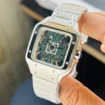 Cartier Santos Skeleton 43MM Silver Dial Quartz