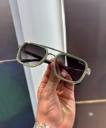 Cartier Square Green Acetate Frame Sunglasses - Image 2