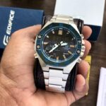 Casio Edifice ED524 Silver & Blue 42mm Quartz