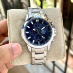 Casio Edifice EFR 303 World Map Blue Dial Chronograph