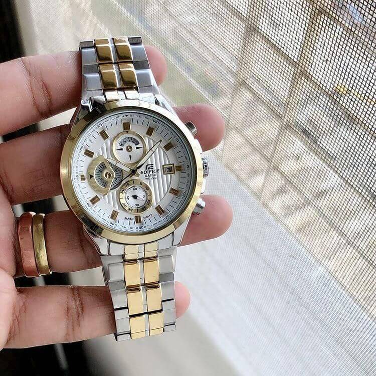Casio-Edifice-EFR-556-Steel-White-Dial-Chronograph-1 Casio Edifice EFR 556 Steel White Dial Chronograph - Image 1