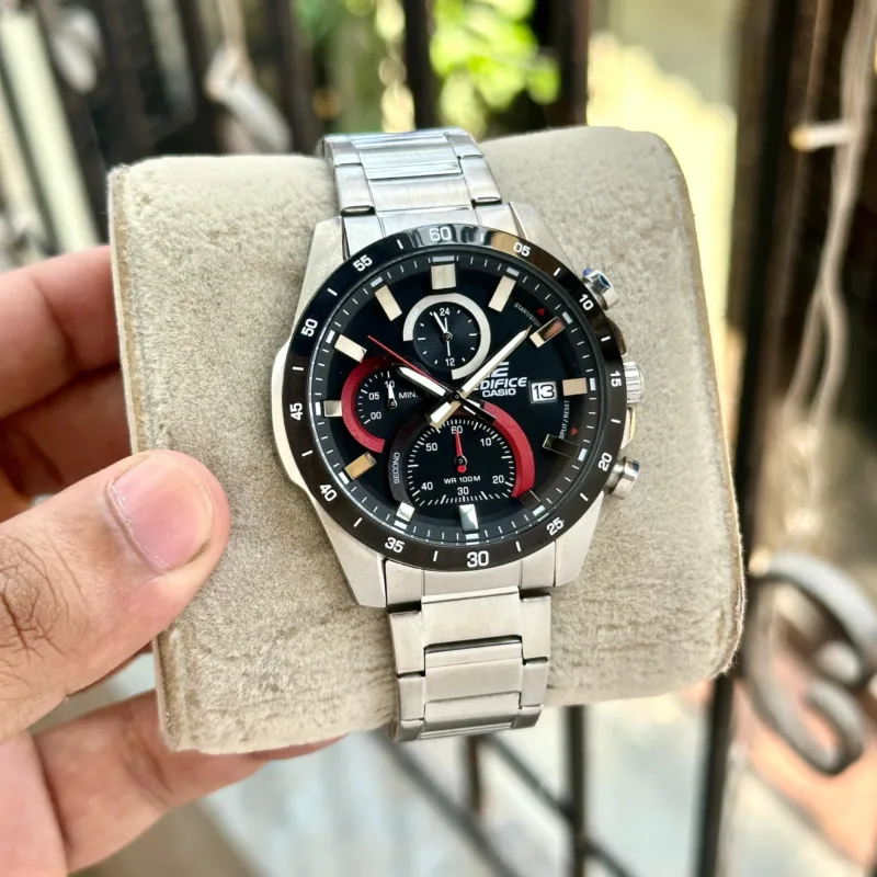 Casio-Edifice-EFR-571DB-1A1VUE-Chronograph-Black-Silver-47mm-Quartz-1 Casio Edifice EFR-571DB-1A1VUE Chronograph Black-Silver 47mm Quartz - Image 1