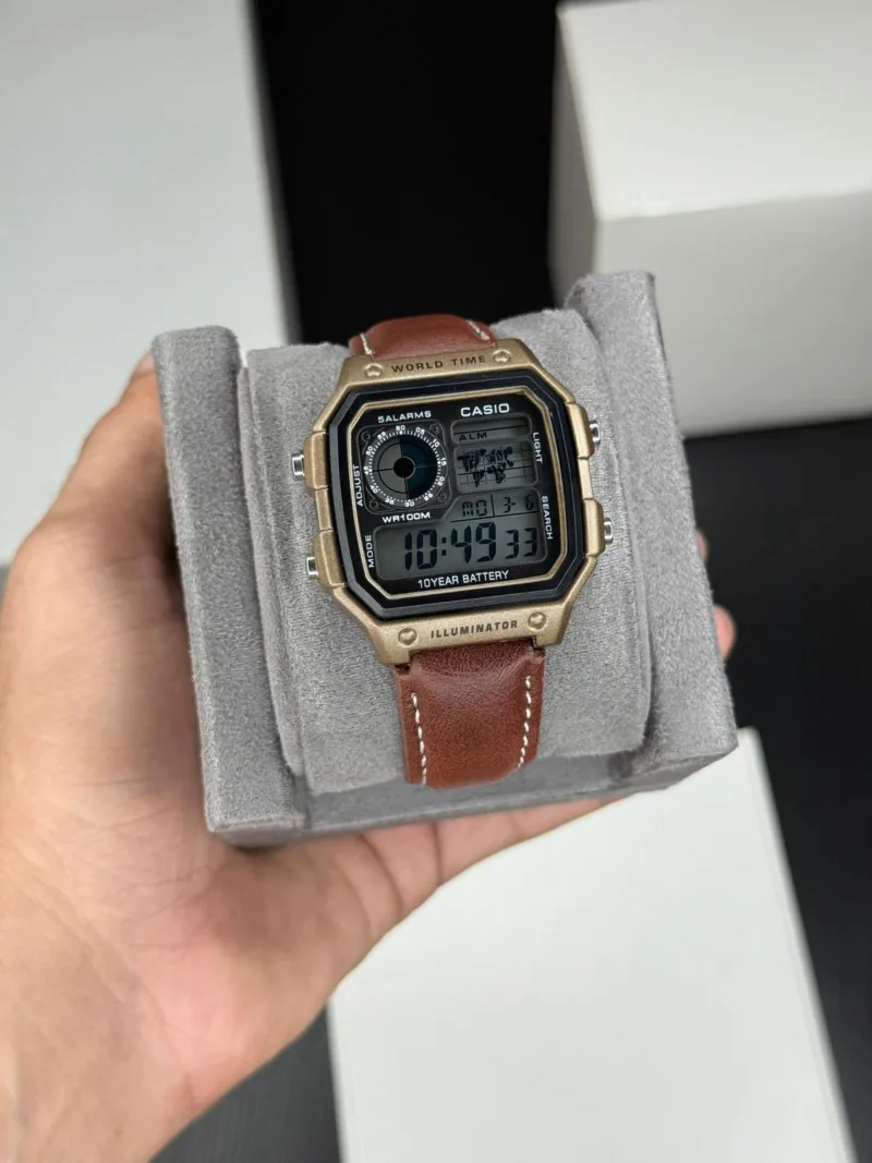 Casio-Standard-Unisex-Square-Dial-Brown-Strap-7A-Quartz-33mm-1 Casio Standard Unisex Square Dial Brown Strap (7A) Quartz 33mm - Image 1