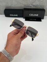 Celine Square Sunglasses Gold Frame Black Lenses - Image 3
