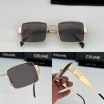 Celine Square Sunglasses Gold Frame Black Lenses - Image 5
