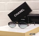 Chanel 4138 Cat-Eye Metal Sunglasses Grey-Brown