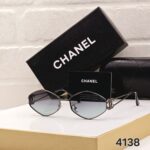 Chanel 4138 Cat-Eye Metal Sunglasses Grey-Brown