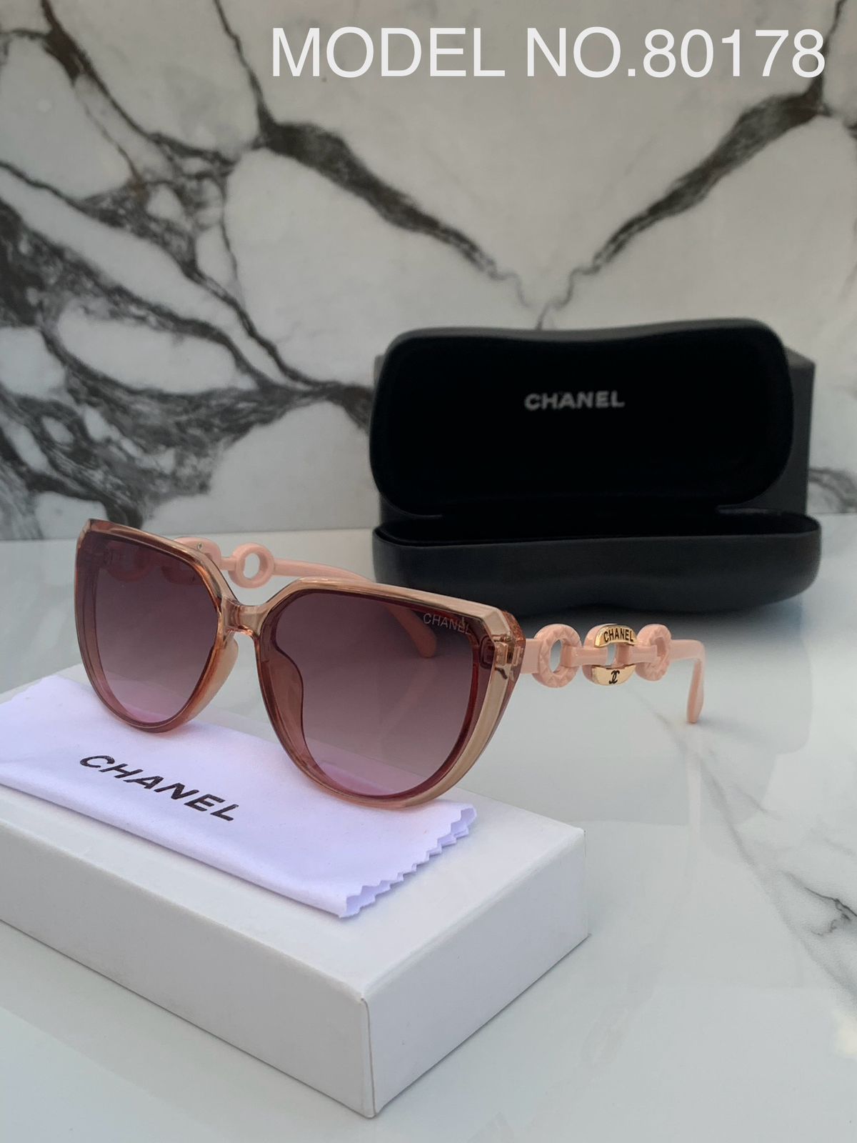 Chanel-Cat-Eye-Pink-Sunglasses-Plastic-Frame-1 Chanel Cat-Eye Pink Sunglasses Plastic Frame - Image 1