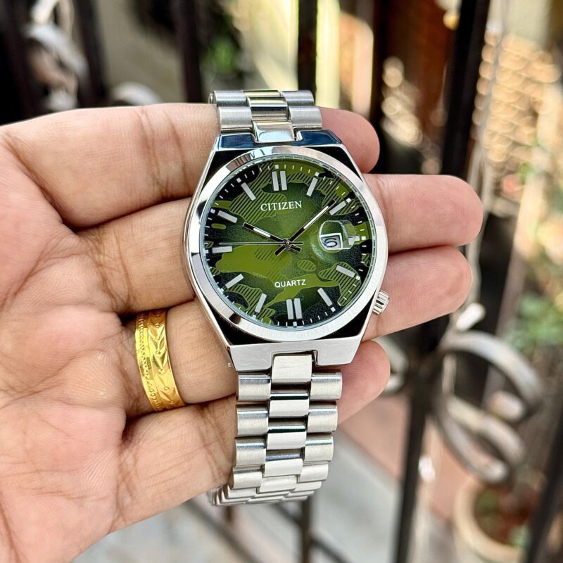 Citizen-Tsuyosa-Green-Camouflage-41mm-Quartz-1 Citizen Tsuyosa Green Camouflage 41mm Quartz - Image 1