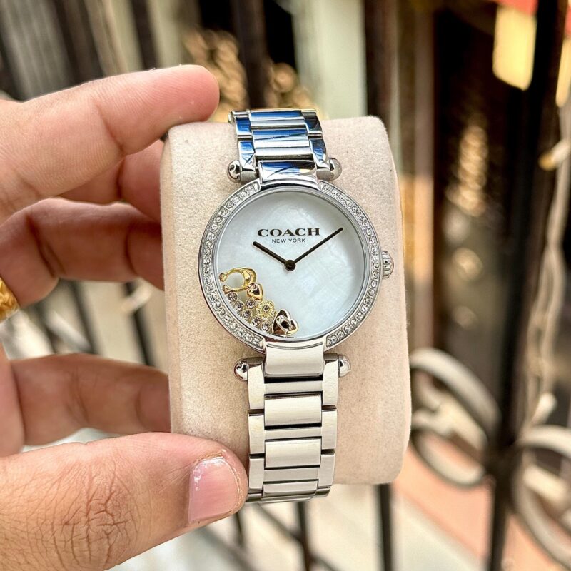 Coach-Charm-Elements-White-Mother-of-Pearl-34mm-Quartz-1 Coach Charm Elements White Mother of Pearl 34mm Quartz - Image 1