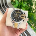 Diesel Mega Chief DZ4581 51MM Black-Silver Quartz