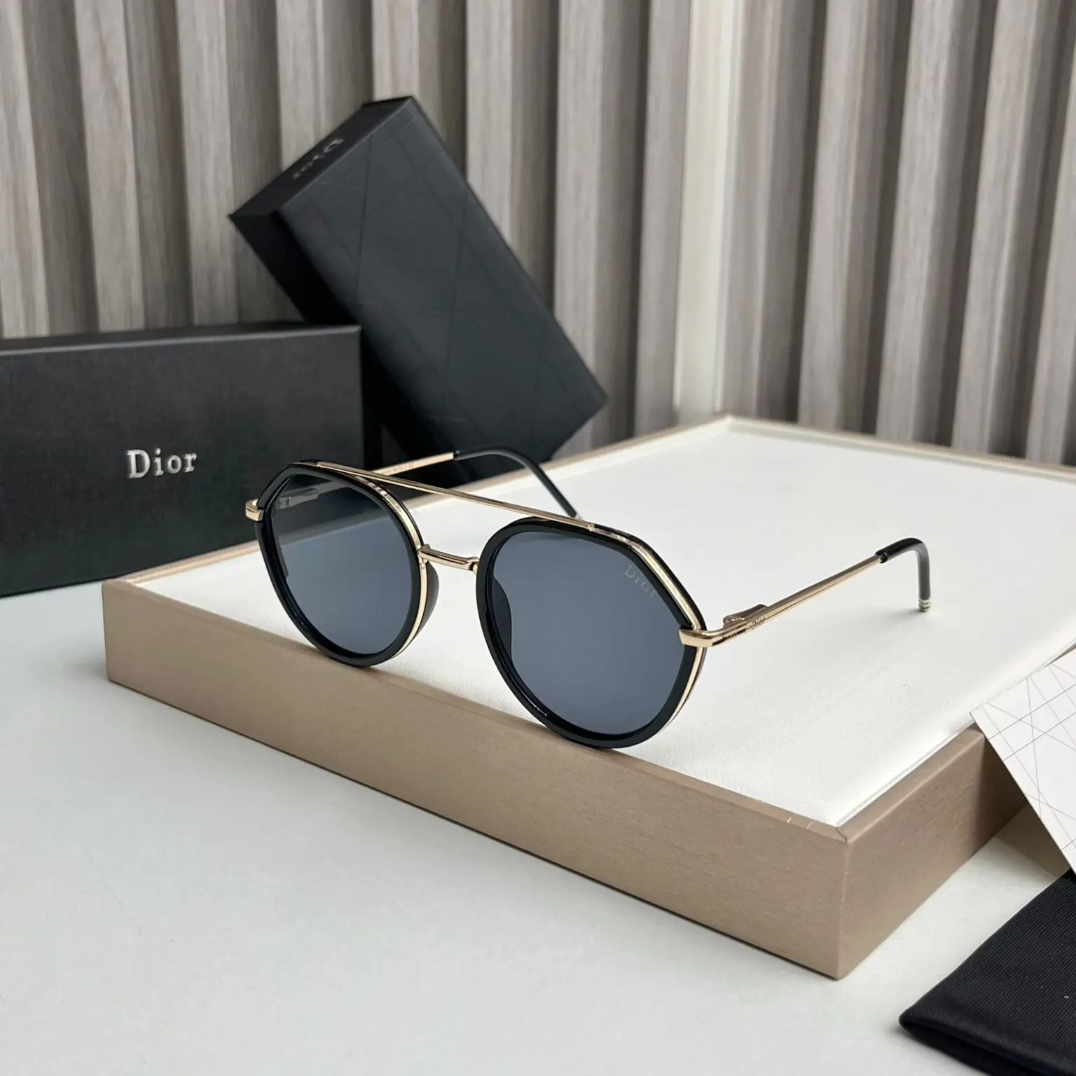 Dior-Half-Round-Black-Sunglasses-Women-UV-Protection-1 Dior Half Round Black Sunglasses Women UV Protection - Image 1