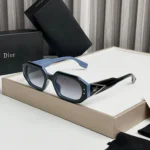 Dior Rectangular Sunglass Black-Blue Frame