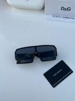 Dolce & Gabbana Shield Sunglasses Matte Black Dark Grey - Image 4
