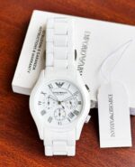 Emporio Armani Ceramica White 42mm Quartz Chronograph - Image 2