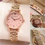 Emporio Armani Diamond Dial Rose Gold 32mm Quartz