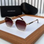 Emporio Armani Geometric Sunglasses Brown-Gold