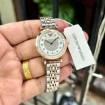 Emporio Armani Salim Diamond Dial Rose Gold 32mm Quartz