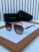 Emporio Armani Square Brown Gradient Sunglasses