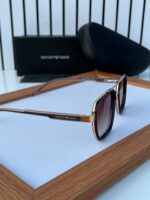 Emporio Armani Square Brown Gradient Sunglasses - Image 3