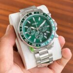 Fossil Bronson Green Dial 45mm Chronograph Stainless Steel