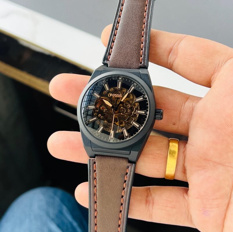 Fossil-Everett-Skeleton-42MM-Automatic-Brown-Leather-1 Fossil Everett Skeleton 42MM Automatic Brown Leather - Image 1