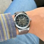 Fossil Everett Skeleton 42MM Automatic Leather Strap