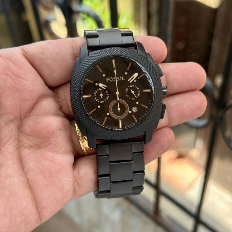 Fossil-Grand-Series-Black-Dial-43mm-Chronograph-Quartz-1 Fossil Grand Series Black Dial 43mm Chronograph Quartz - Image 1