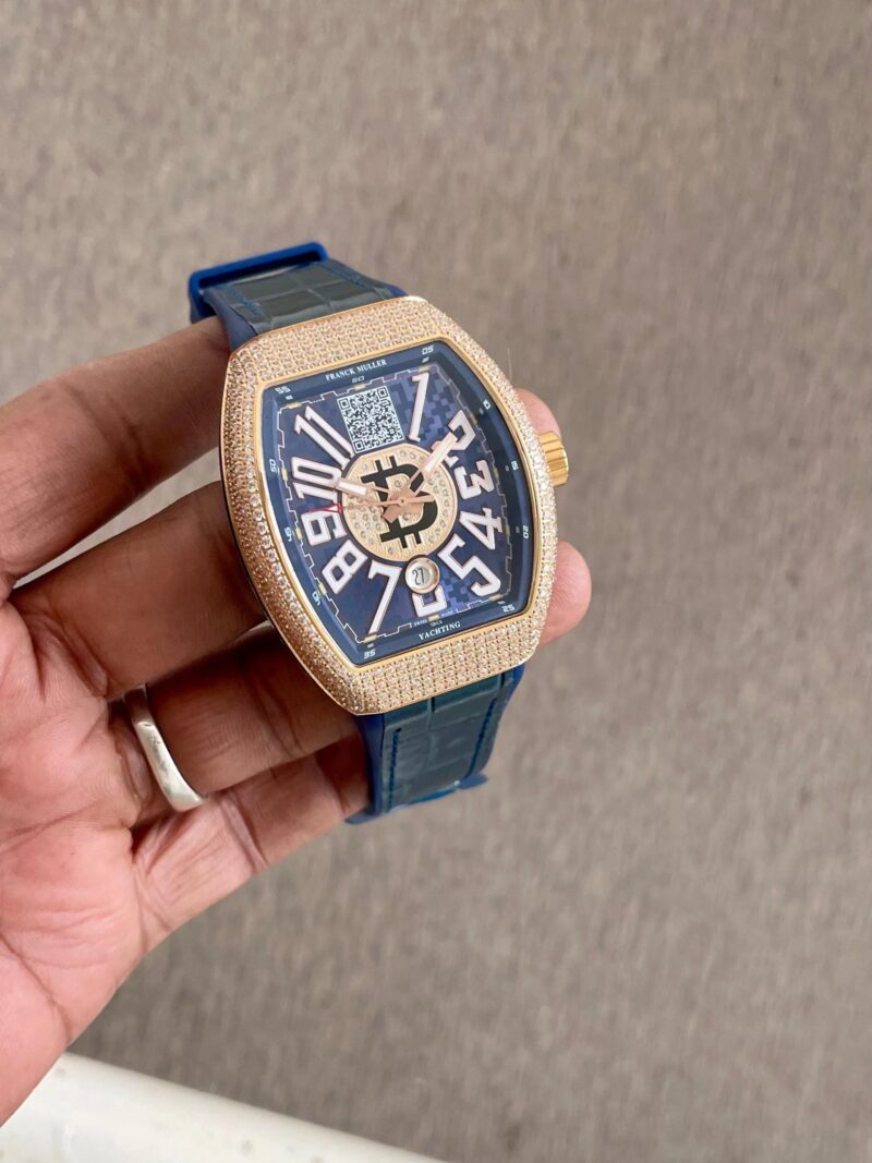 Franck-Muller-Vanguard-Bitcoin-Blue-Automatic-7AAA-1 Franck Muller Vanguard Bitcoin Blue Automatic 7AAA - Image 1