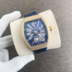 Franck Muller Vanguard Diamond Bezel Blue Strap 40mm Automatic