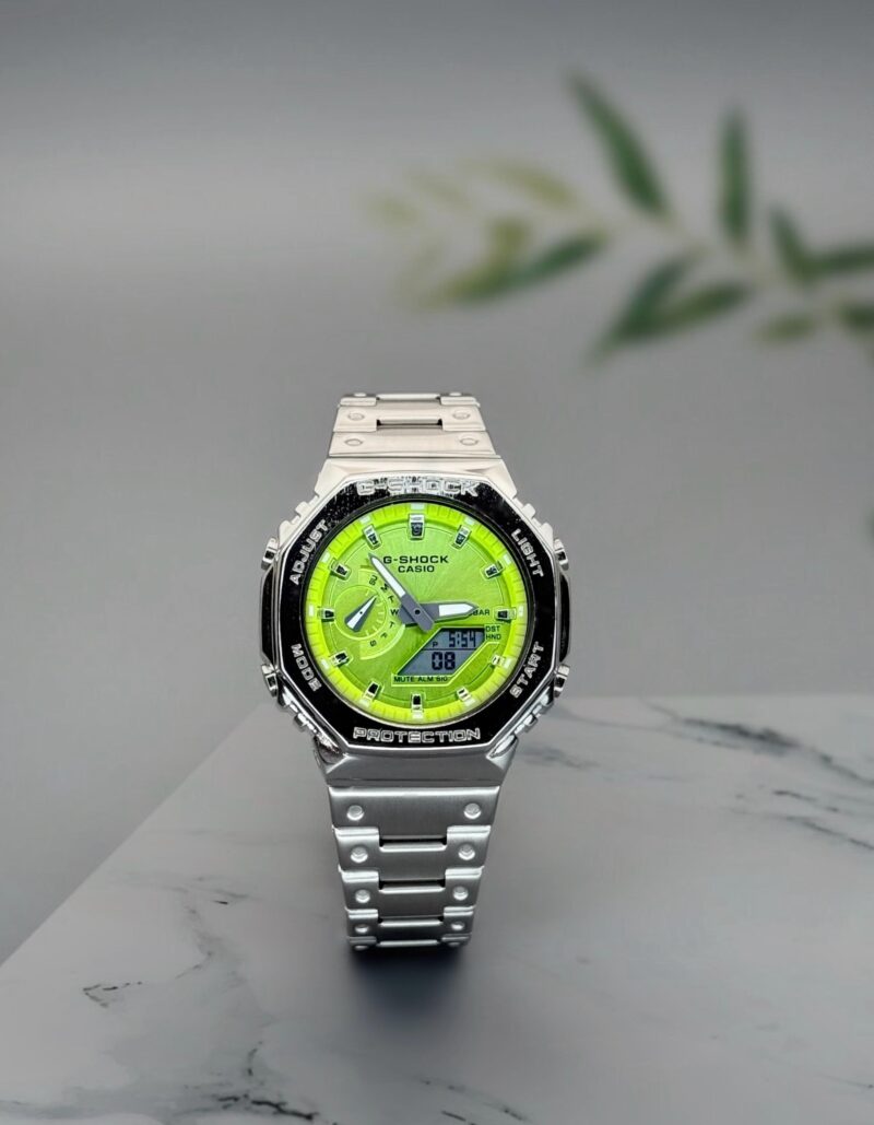G-Shock-Gm-2100D-Silver-Green-200M-Water-Resistance-Quartz-1 G Shock Gm 2100D Silver Green 200M Water Resistance Quartz - Image 1