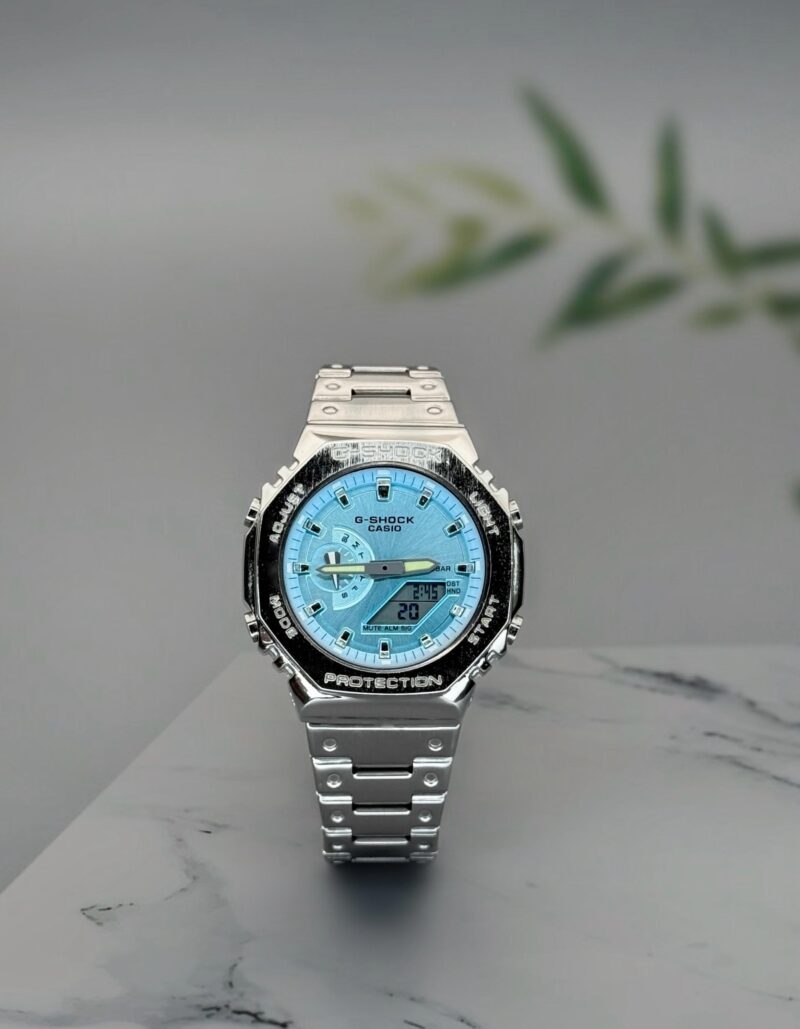 G-Shock-Gm-2100D-Silver-Ice-Blue-Quartz-40mm-1 G Shock Gm 2100D Silver Ice Blue Quartz 40mm - Image 1