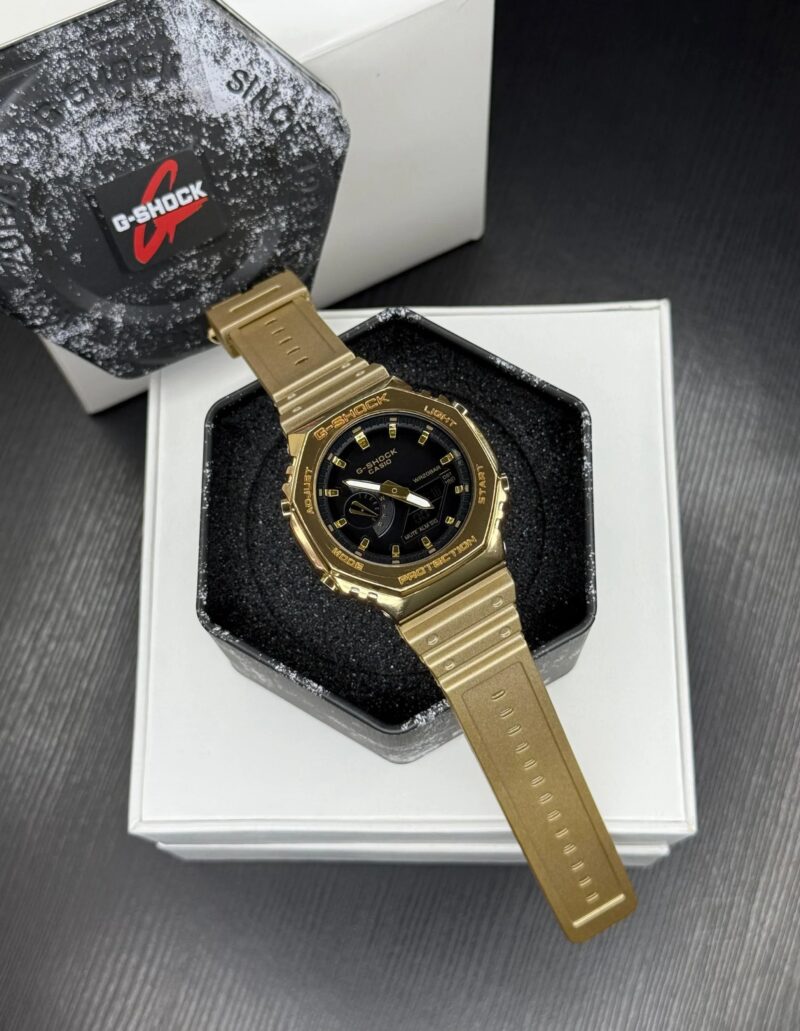 G-Shock-Monochrome-Gold-Black-Dial-200M-Quartz-1 G Shock Monochrome Gold Black Dial 200M Quartz - Image 1