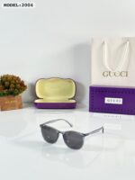 Gucci 2004 Transparent Gray Round Sunglasses