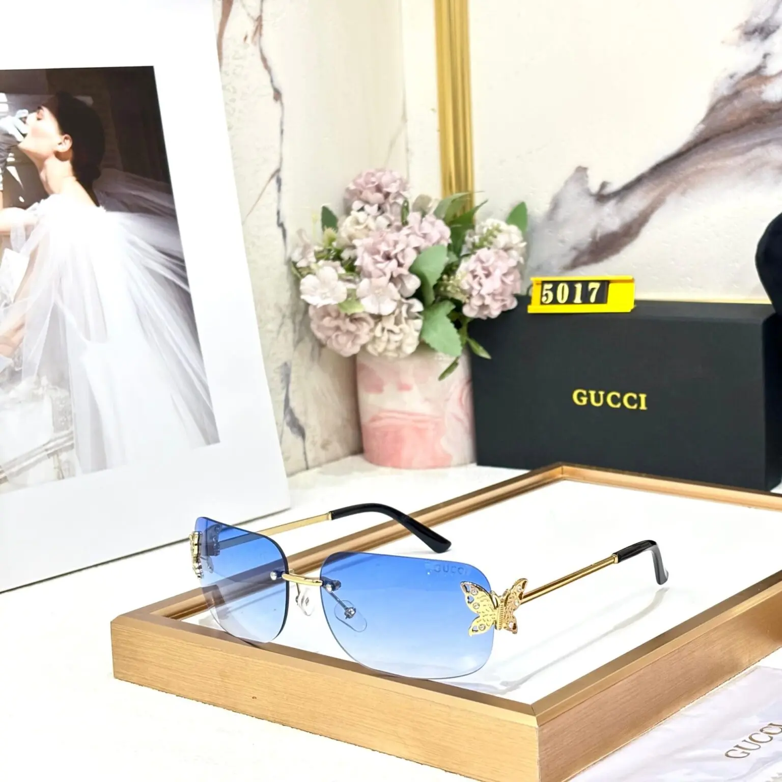 Gucci-Butterfly-Sunglass-Women-Black-Frame-UV-Protected-1 Gucci Butterfly Sunglass Women - Black Frame - UV Protected - Image 1